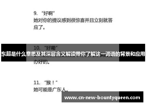 东超是什么意思及其深层含义解读带你了解这一词语的背景和应用
